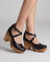 Eleanora | Women's Platform Wedge Heels Black Closed Toe