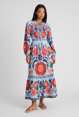 Tamsin | Women's Floral Maxi Dress Puff Long Sleeves