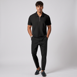 Halstead | Men's Casual Waffle Knit Sweatsuit Black