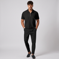 Halstead | Men's Waffle Knit Sweatsuit Black