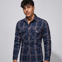 Compton | Men's Flannel Shirt Navy Plaid