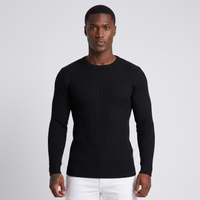Clifton | Men's Ribbed Knit Jumper Black