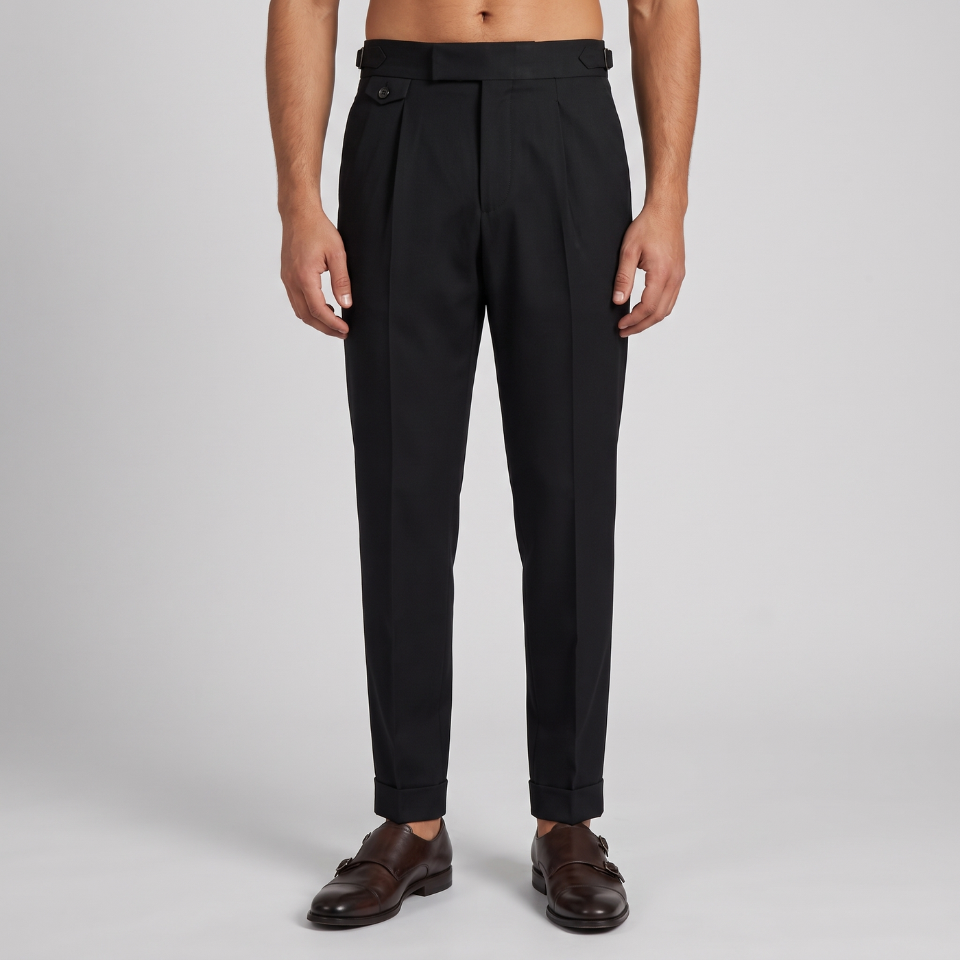Arundel | Men's Tailored Dress Trousers Black Pleated
