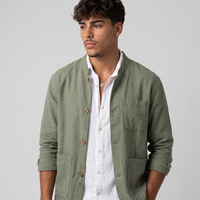 Ingram | Men's Linen Shirt Jacket Sage Green