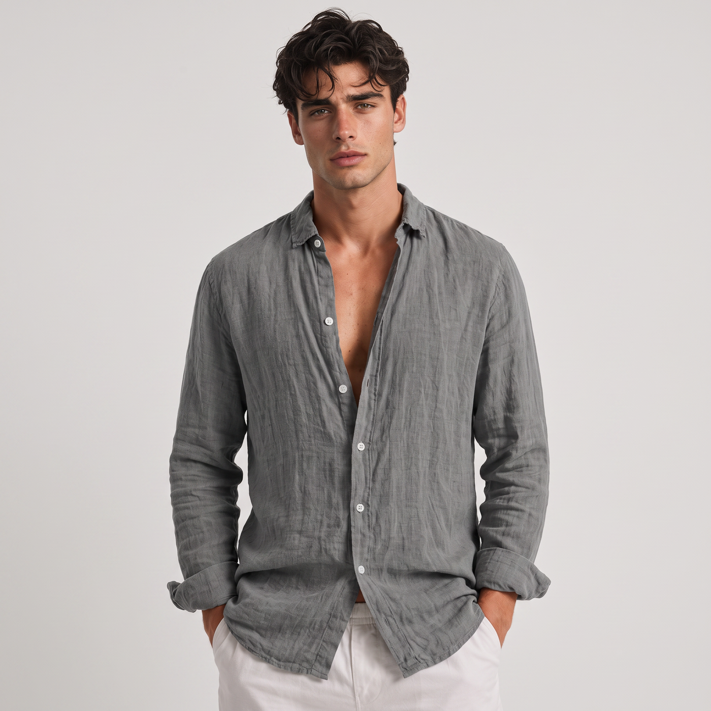 Alder | Men's Shirt Charcoal Grey Button Up