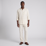 Alaric | Men's Linen Set Cream Oversized Shirt Trousers