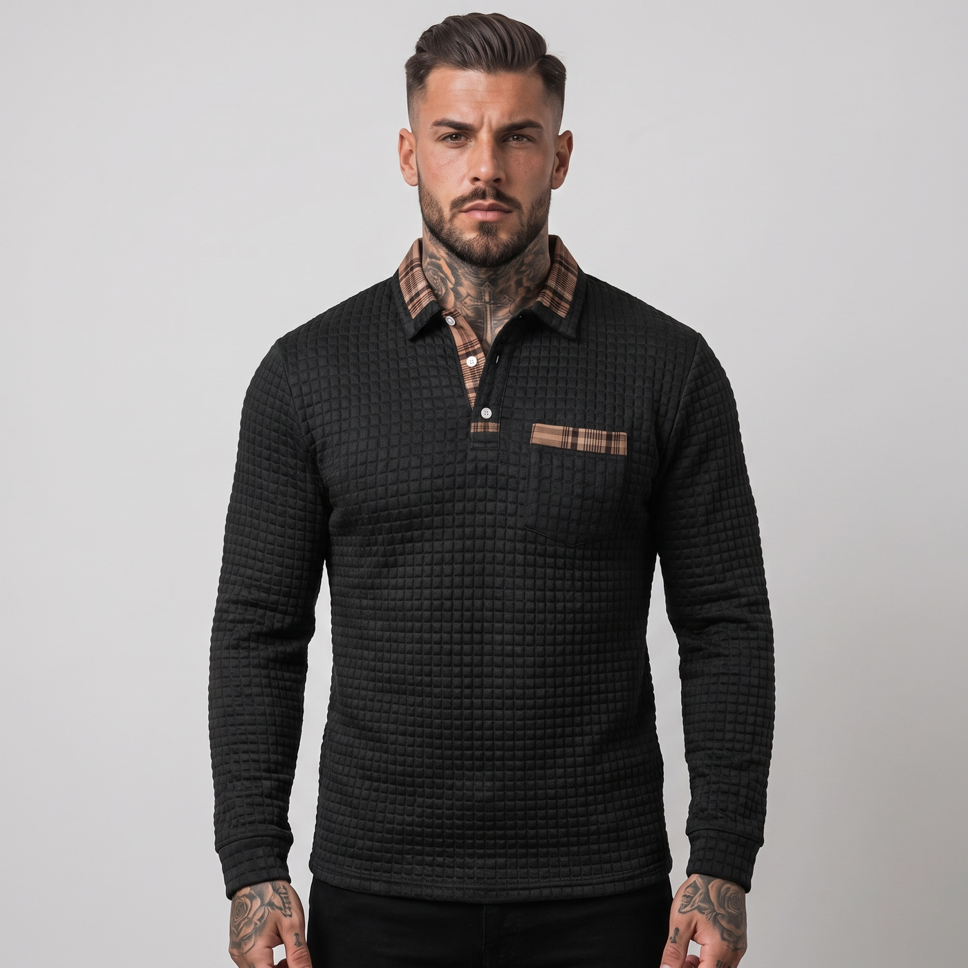 Foster | Men's Waffle Knit Polo Jumper