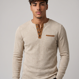 Maurice | Ribbed Long Sleeve Henley Jumper for Men