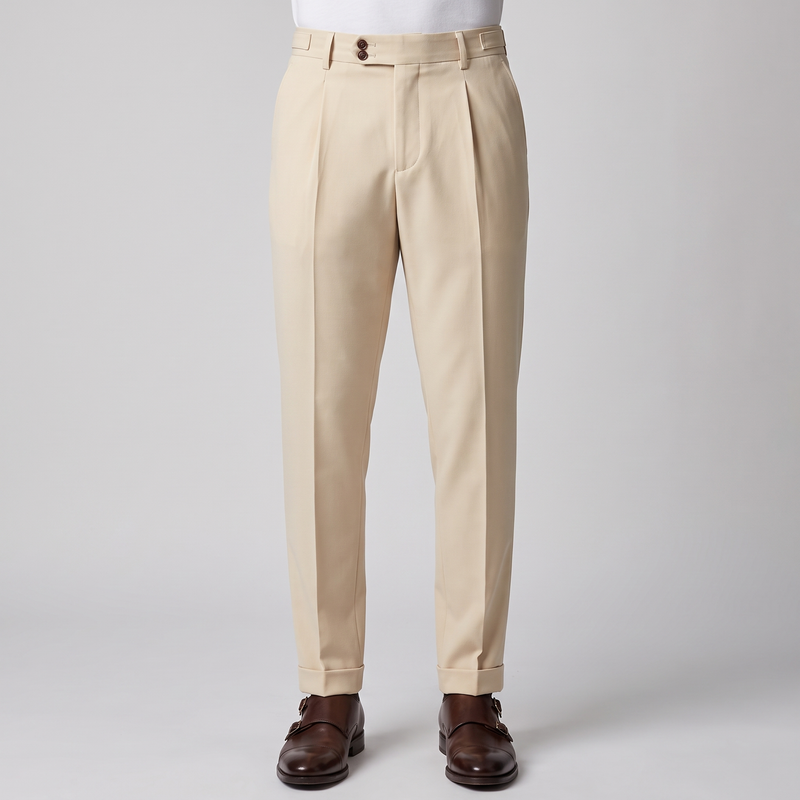 Julian | Men's Slim Fit Pleated Dress Trousers