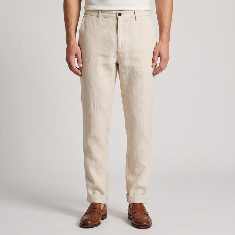 Holden | Men's Linen Straight-Leg Trousers