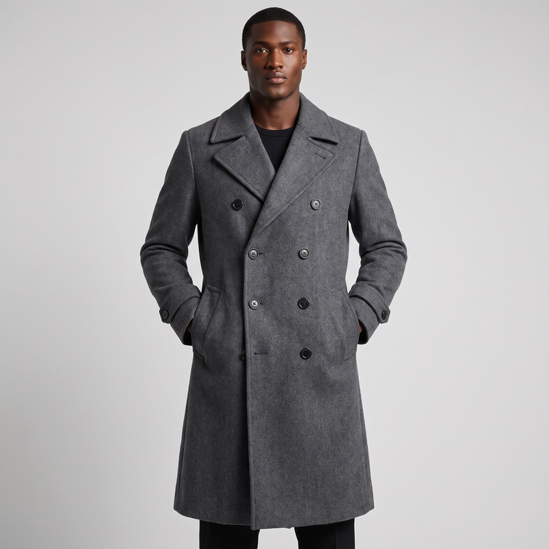 Tristram | Men's Double Breasted Wool Coat Long