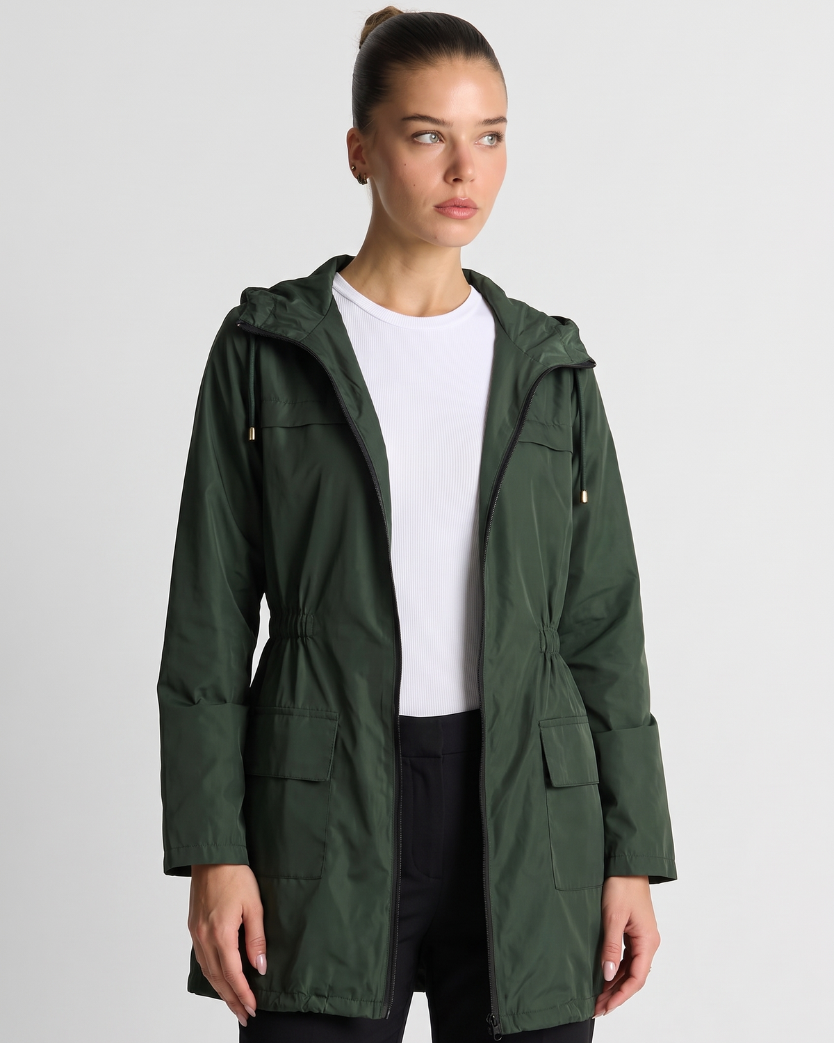 Paloma | Women's Hooded Anorak Jacket Drawstring Waist