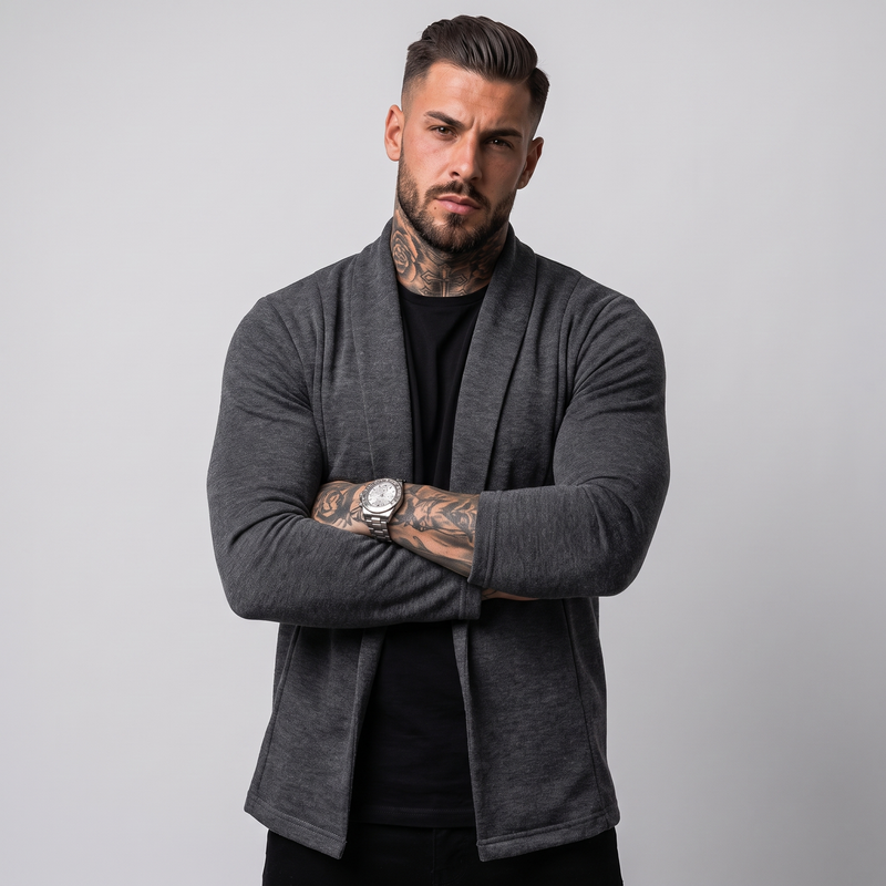 Ridley | Men's Open Front Cardigan Shawl Collar