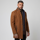 Mowbray | Men's Stand Collar Mid-Length Coat Quilted Lining