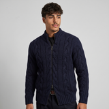 Melrose | Men's Zip-Up Cable Knit Jumper