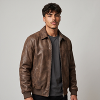 NOLA model wearing lambskin leather jacket
