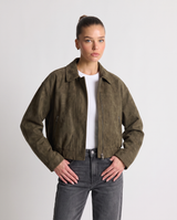 Ottoline | Women's Cropped Oversized Jacket in Green