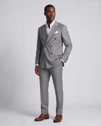 Rashad | Double Breasted Suit Jacket and Trousers Set - Grey