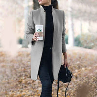Susannah | Women's Open Front Collarless Long Coat