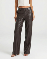 Una | leather wide leg pants