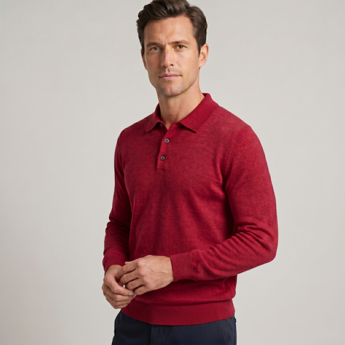 Milton | Merino Wool Knit Smart Casual Polo Jumper