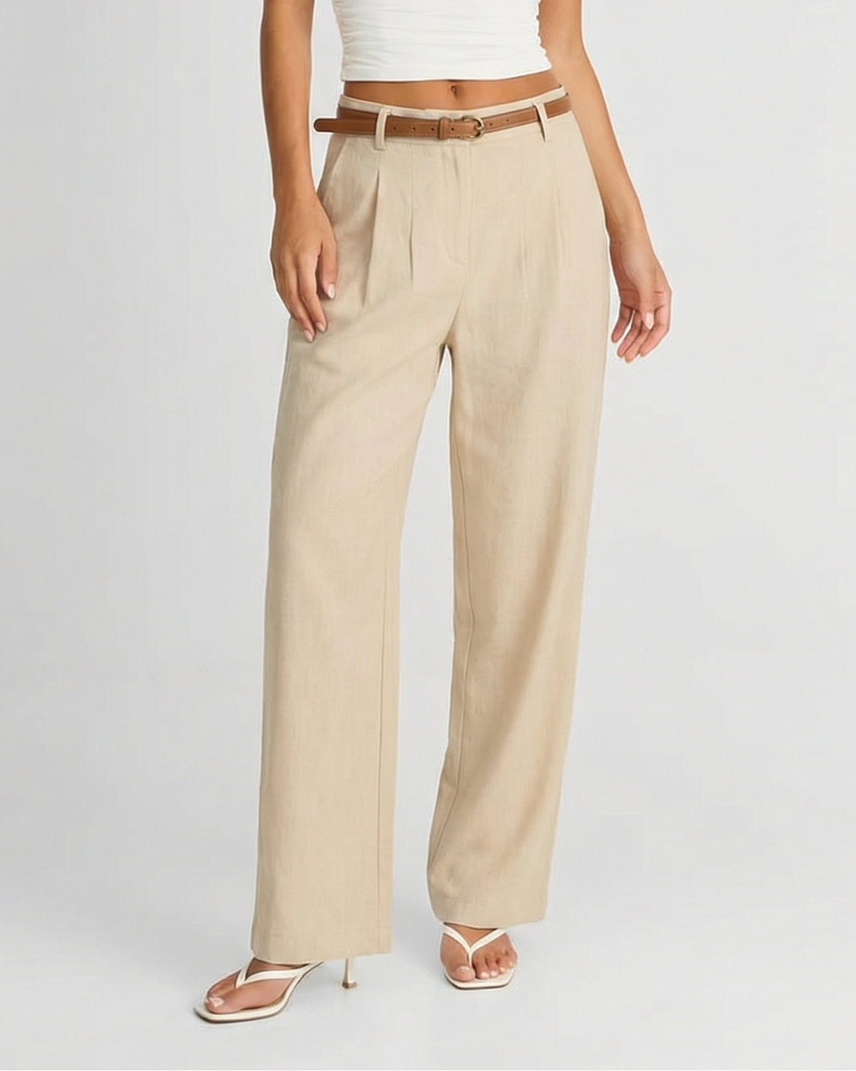 Nicole | linen wide leg pants