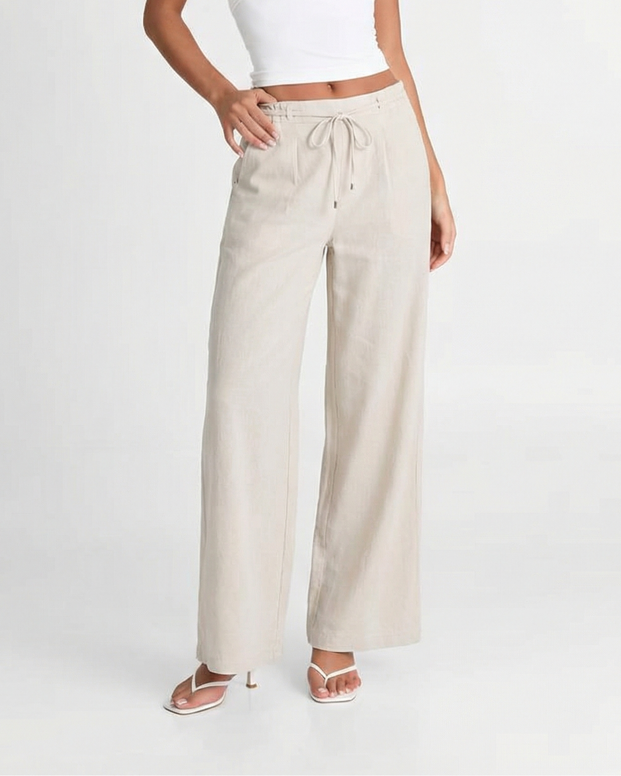 Francesca | linen wide leg pants