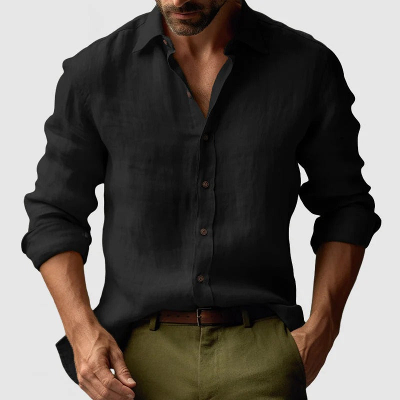Dennis | Vintage Long Sleeve Linen Shirt