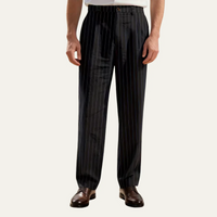 Harris | Men's Lightweight White Pinstripe Smart Casual Dress Trousers