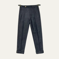 Humphrey | Men's Tailored Straight-Leg Dress Trousers in Navy Blue
