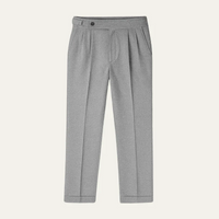 Hunter | Men's High Waisted Pleated Dress Trousers in Silver Grey