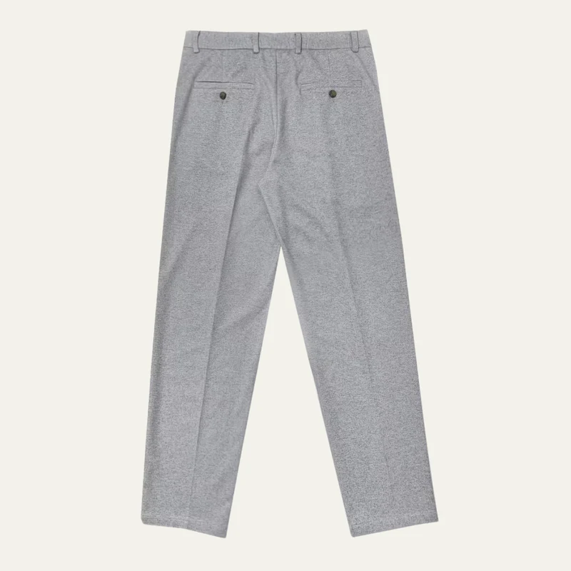 Hunter | Men's High Waisted Pleated Dress Trousers in Silver Grey