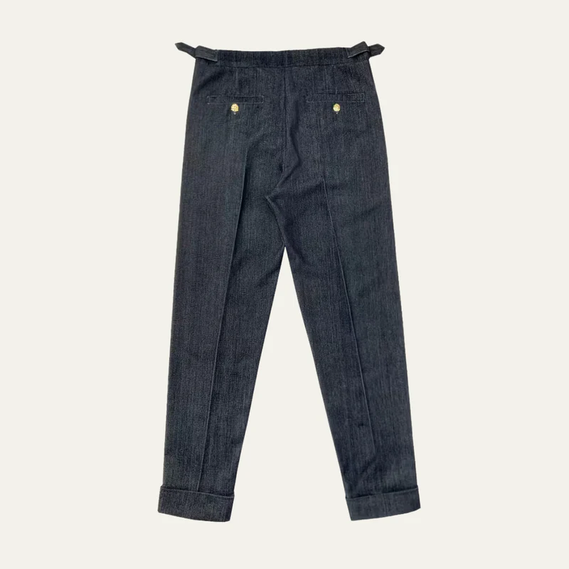 Humphrey | Men's Tailored Straight-Leg Dress Trousers in Navy Blue