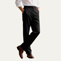 Harris | Men's Lightweight White Pinstripe Smart Casual Dress Trousers
