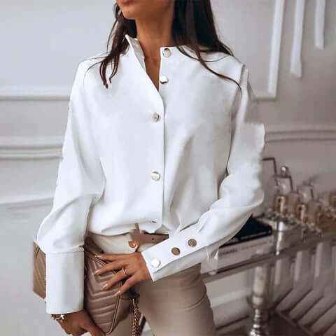 Juliana | Women's Long Sleeve Button Down Blouse Collared