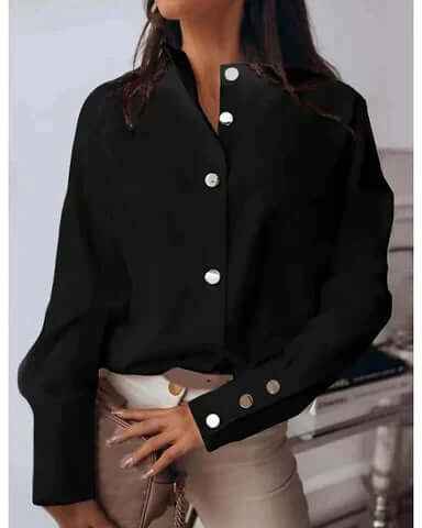 Juliana | Women's Long Sleeve Button Down Blouse Collared