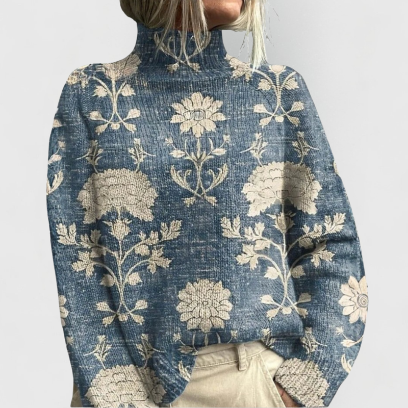Alma turtleneck jumper in Light Blue