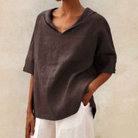 Etta linen blouse in Brown
