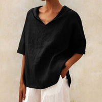 Etta linen blouse in Black