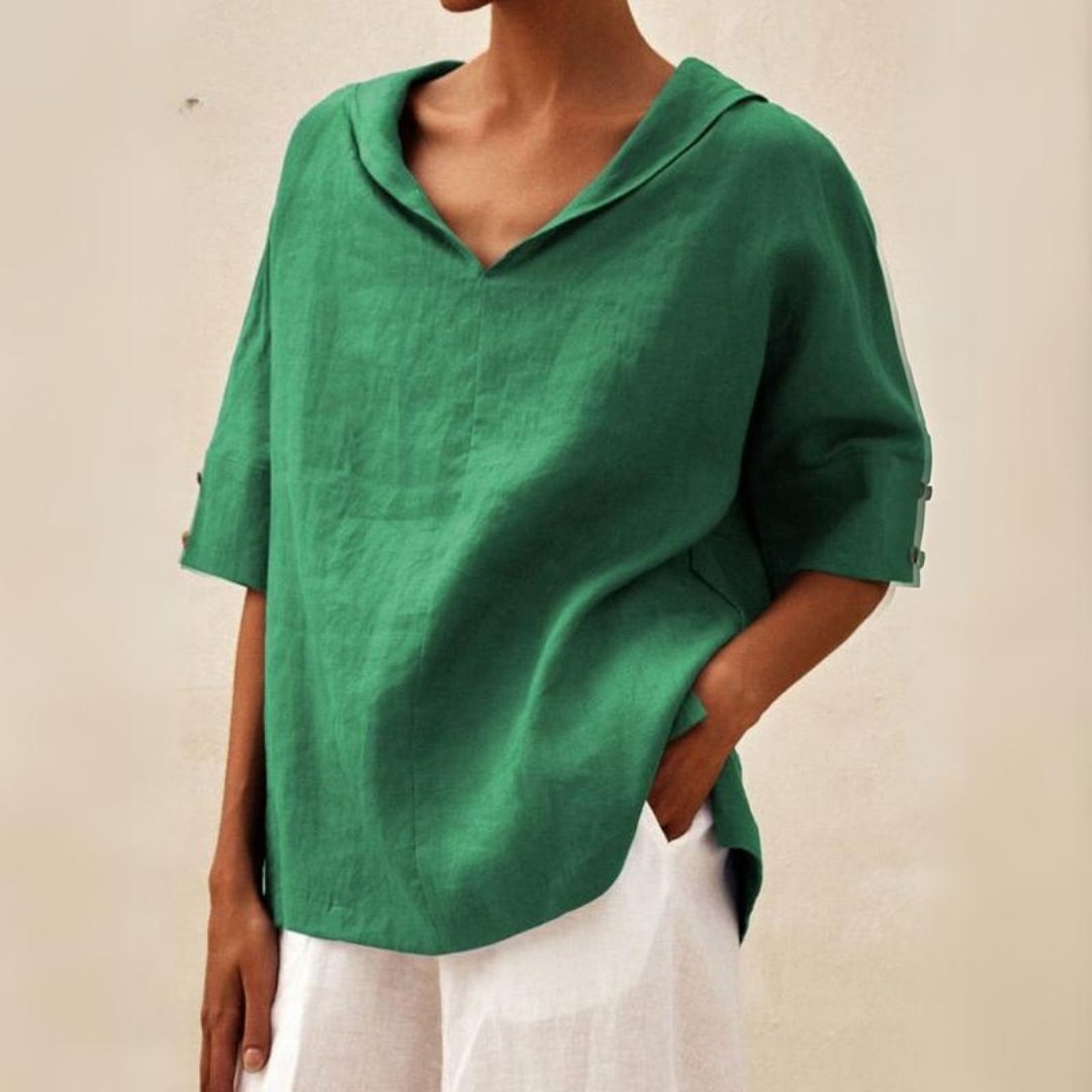 Etta linen blouse in Green