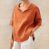 Etta linen blouse in Orange