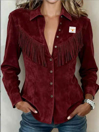 Carys shirt jacket in Red