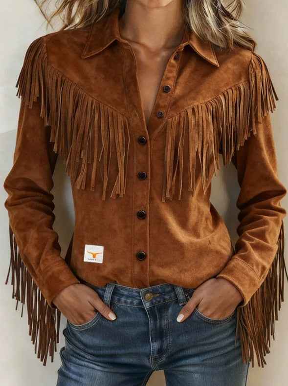 Carys shirt jacket in Brown