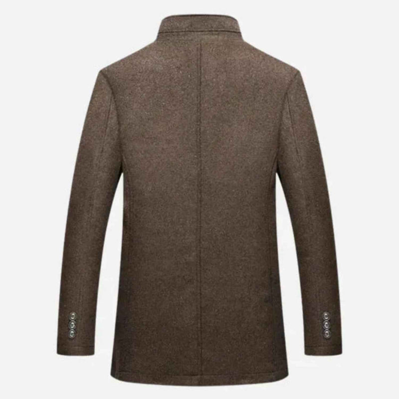 Thaddeus | Men's Mid-Length Stand Collar Overcoat Quilted Lining