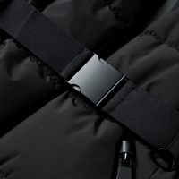 Malvina hooded belted puffer jacket detail view eleven