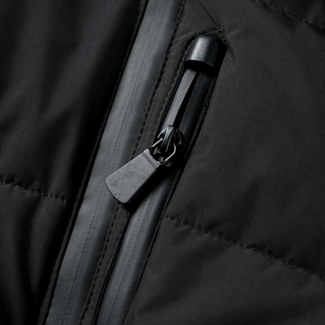 Malvina hooded belted puffer jacket detail view ten