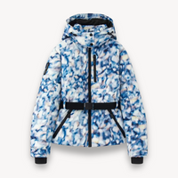 Malvina hooded belted puffer jacket detail view fifteen