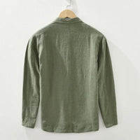 Ingram linen shirt jacket detail view 3