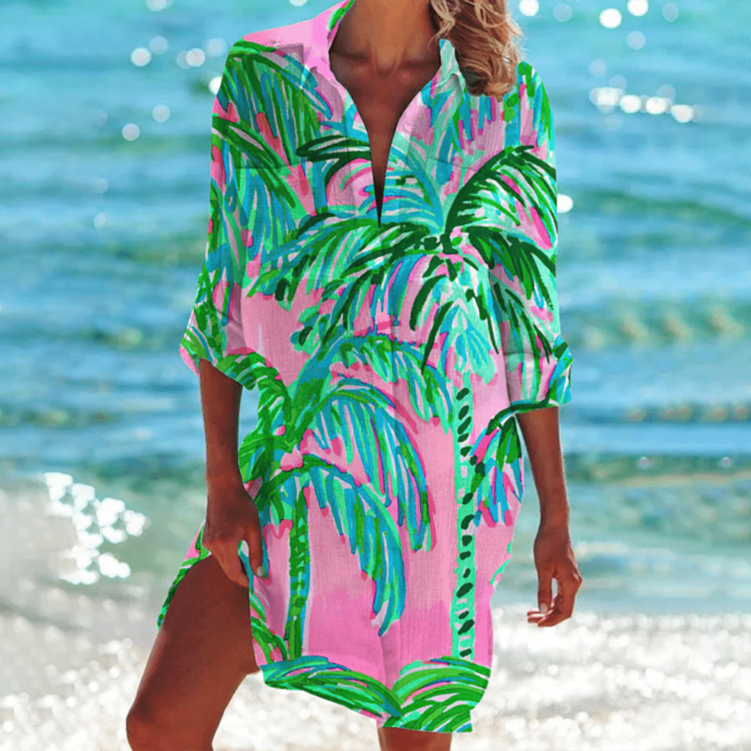 Romilly midi dress in Pink Island
