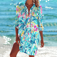 Romilly midi dress in Tropical Blue